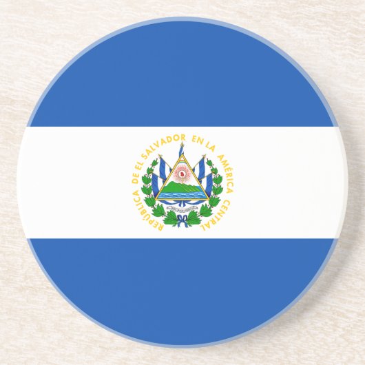 El Salvador Flag Zandsteen Onderzetter (Voorkant)