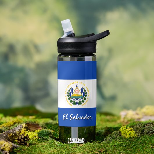 El Salvador-fles, patriottische El Salvador-vlag Waterfles (Buiten)