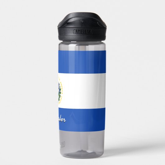 El Salvador-fles, patriottische El Salvador-vlag Waterfles (Achterkant)