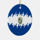 El Salvador Gnarly Flag Keramisch Ornament (Rechts)