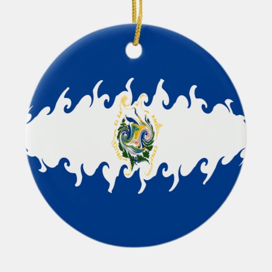 El Salvador Gnarly Flag Keramisch Ornament (Voorkant)