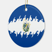 El Salvador Gnarly Flag Keramisch Ornament (Links)