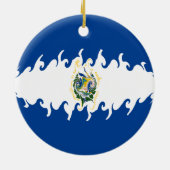 El Salvador Gnarly Flag Keramisch Ornament (Achterkant)