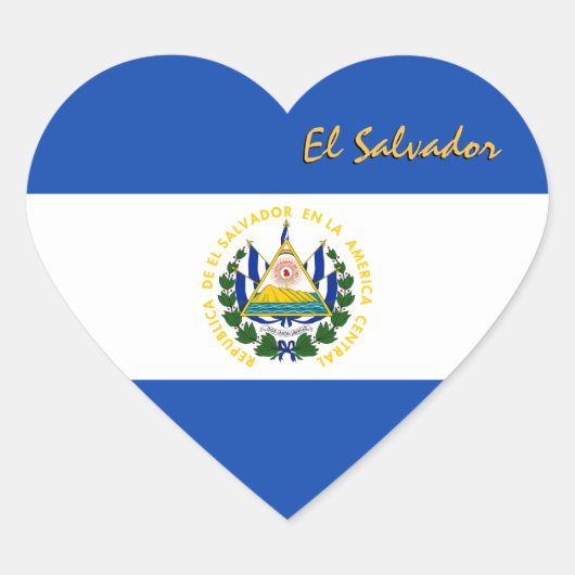 El Salvador Hartsticker, Patriottische Salvador-vl Hart Sticker (Voorkant)