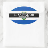 El Salvador heeft 1821 vlag Witte tekst Ovale Sticker (Tas)