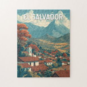 El Salvador Illustratie Reis Kunst Vintage Legpuzzel