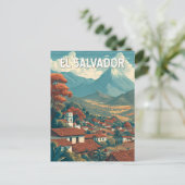 El Salvador Illustration Travel Art Vintage Briefkaart (Staand voorkant)