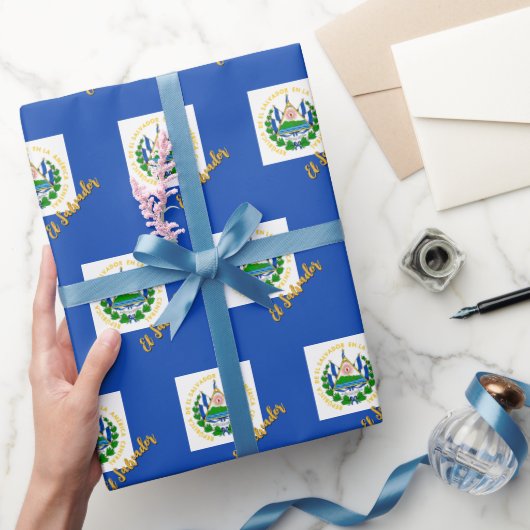El Salvador inpakpapier, Salvador Vlag patriotten Cadeaupapier (Geschenken)
