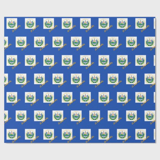 El Salvador inpakpapier, Salvador Vlag patriotten Cadeaupapier (Vlak)