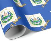 El Salvador inpakpapier, Salvador Vlag patriotten Cadeaupapier (Rol Hoek)