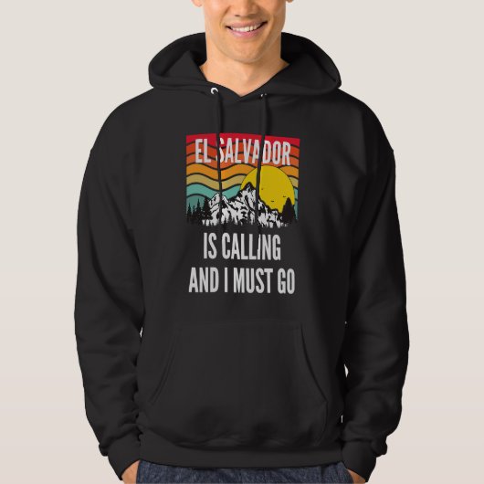 El Salvador Is Calling And I Must Go, Wavy Sunset  Hoodie (Voorkant)