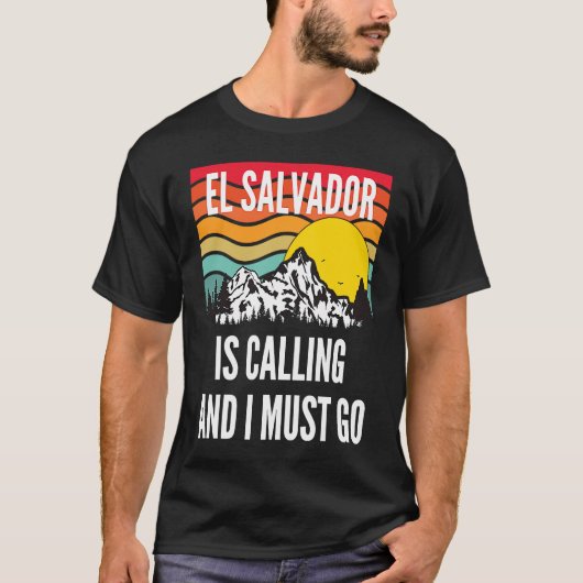 El Salvador Is Calling And I Must Go, Wavy Sunset T-shirt (Voorkant)