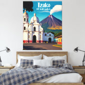 El Salvador | Izalco Travel Retro Canvas Afdruk (Insitu (Slaapkamer))
