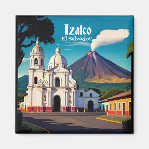 El Salvador   Izalco Travel  Retro Magneet