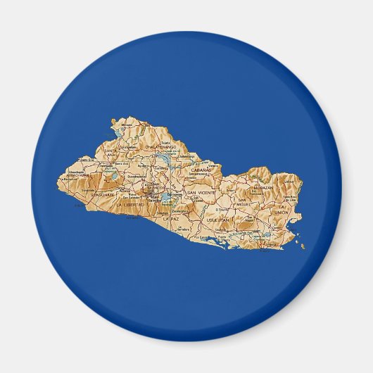 El Salvador Kaart Magneet (Voorkant)