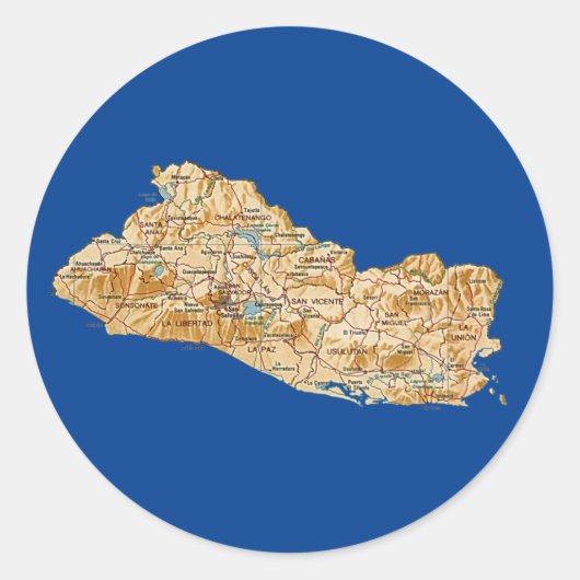 El Salvador Kaart Sticker (Voorkant)