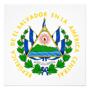 El Salvador landswapen symbool embleem vlag Foto Afdruk