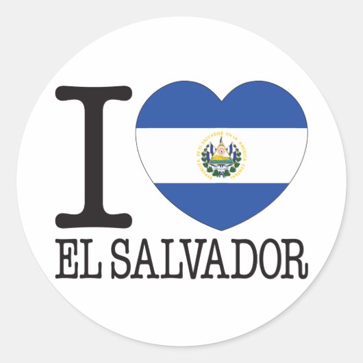 El Salvador Liefde v2 Ronde Sticker (Voorkant)