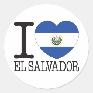 El Salvador Liefde v2 Ronde Sticker