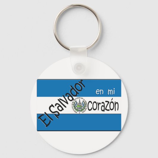 El Salvador Llavero con bandera Keyring Sleutelhanger (Voorkant)