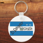 El Salvador Llavero con bandera Keyring Sleutelhanger (Voorkant)