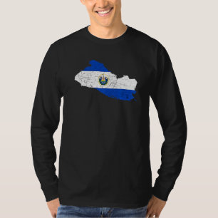 El Salvador Map Flag Salvadoran Roots Heritage Pat T-shirt