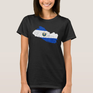El Salvador Map Flag Salvadoran Roots Heritage Pat T-shirt