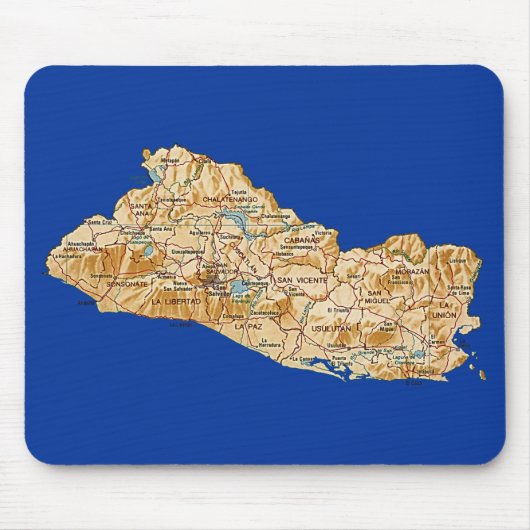 El Salvador Map Mousepad Muismat (Voorkant)