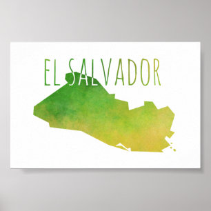 El Salvador Map Poster