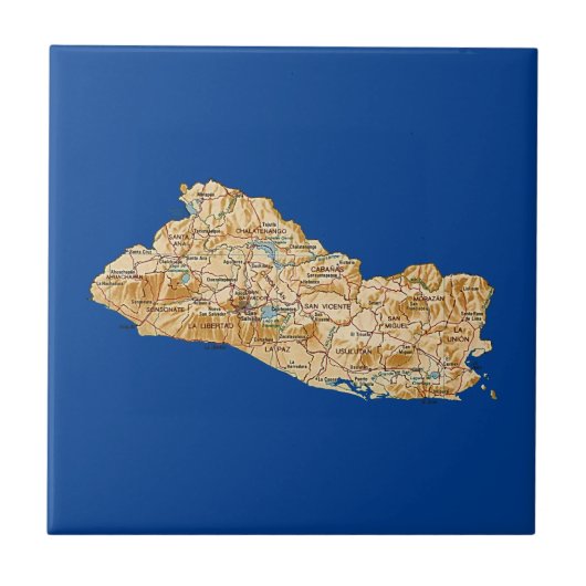 El Salvador Map Tile Tegeltje (Voorkant)