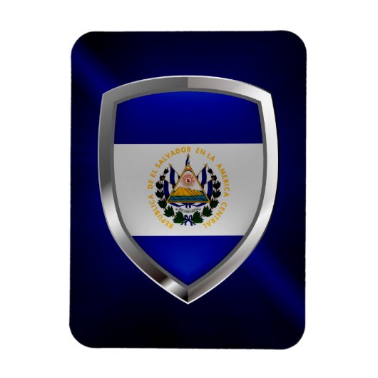 El Salvador Mettalic Emblem Magneet (Verticaal)