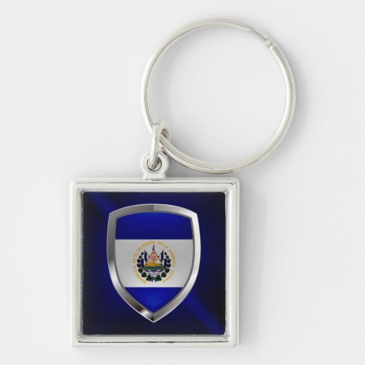 El Salvador Mettalic Emblem Sleutelhanger (Voorkant)