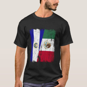 El Salvador Mexico Halve Vlag Salvadoriaanse Mexic T-shirt
