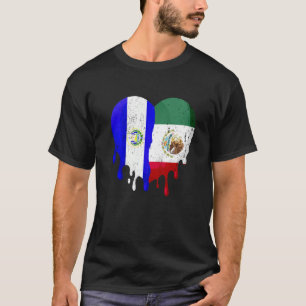El Salvador Mexico Vlag Hart Burger Gegroeid Patri T-shirt