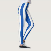 El Salvador National Flag Colors Vertical Striped Leggings (Rechts)