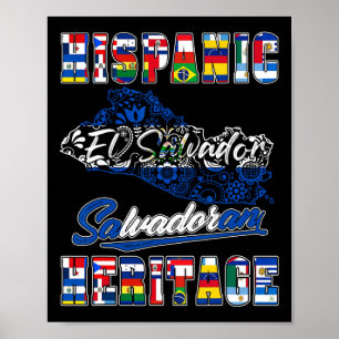 El Salvador Nationale Spaanse erfgoed maand Salva Poster