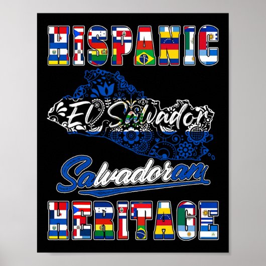 El Salvador Nationale Spaanse erfgoed maand Salva Poster (Voorkant)