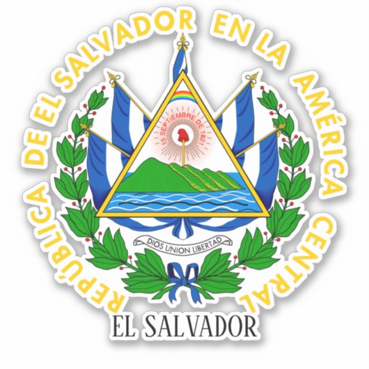 El Salvador - nationale wapenschild patriottisch Sticker (Voorkant)
