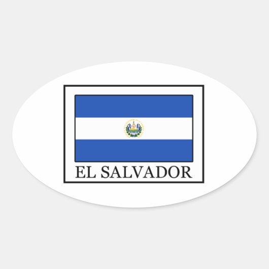 El Salvador Ovale Sticker (Voorkant)