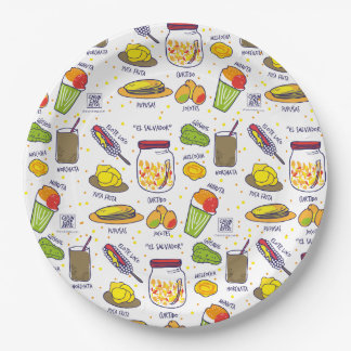 El Salvador, platos papel antojitos salvadoreños Papieren Bordje