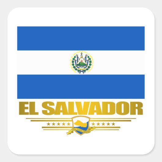 El Salvador Pride Vierkante Sticker (Voorkant)