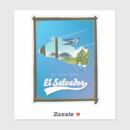 El Salvador Reisplattegrond Sticker (Vel)