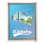 El Salvador Reisplattegrond Sticker (Voorkant)