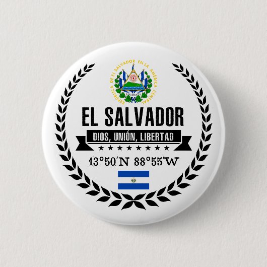 El Salvador Ronde Button 5,7 Cm (Voorkant)