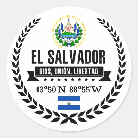 El Salvador Ronde Sticker (Voorkant)