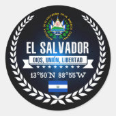 El Salvador Ronde Sticker (Voorkant)