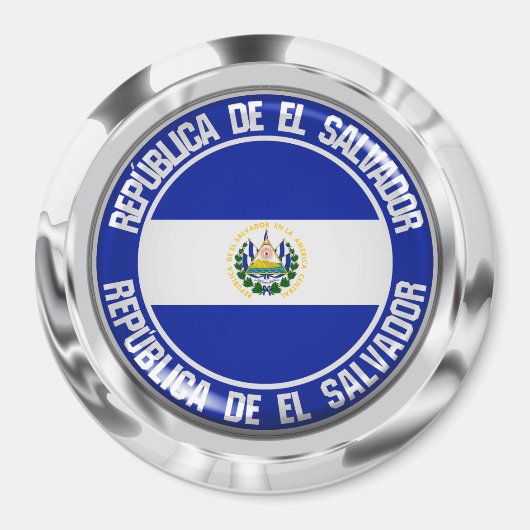 El Salvador Round Emblem Magneet (Voorkant)