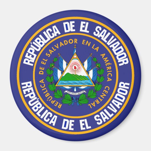 El Salvador Round Emblem Magneet (Voorkant)