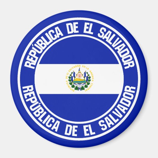 El Salvador Round Emblem Magneet (Voorkant)