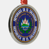 El Salvador Round Emblem Metalen Ornament (Rechts)